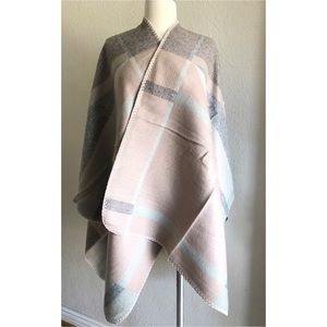 Reversible beautiful warm poncho, shawl oversize scarf